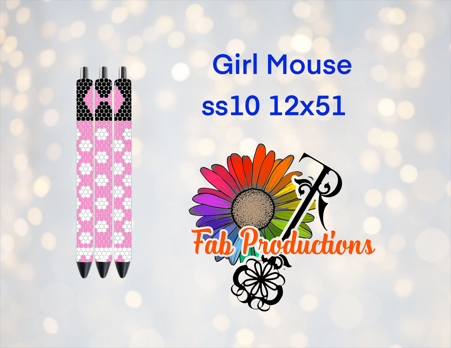 Sublimated Pen with Rhinestone Pattern