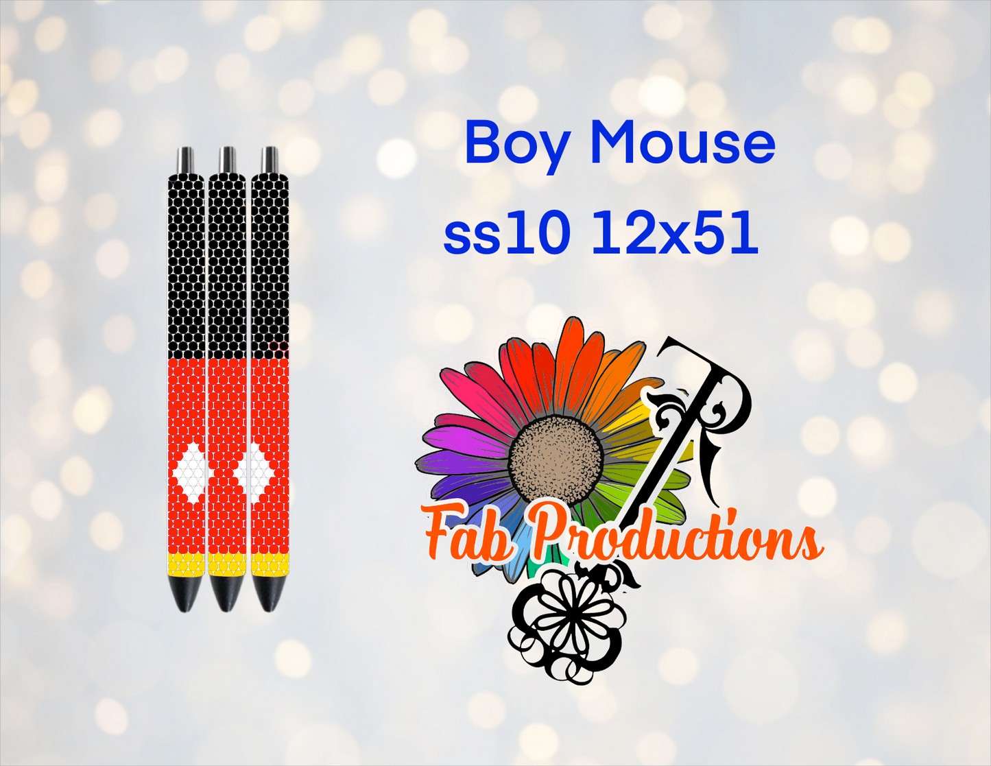 Sublimated Pen with Rhinestone Pattern