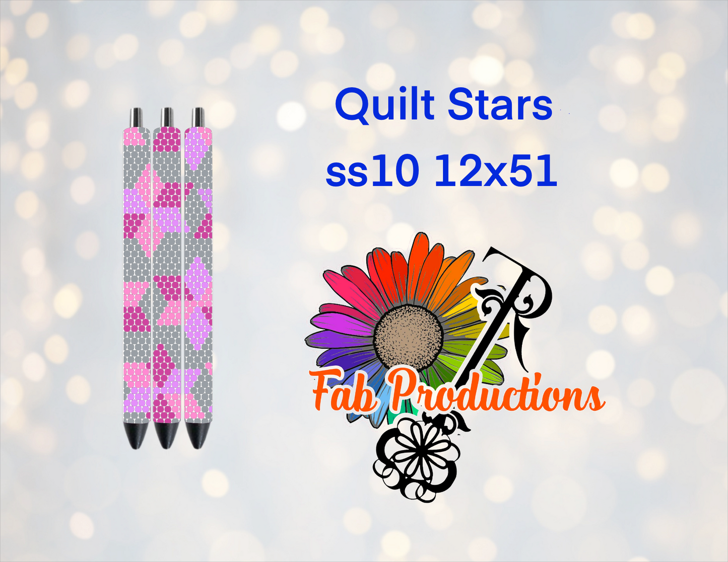 Sublimated Pen with Rhinestone Pattern