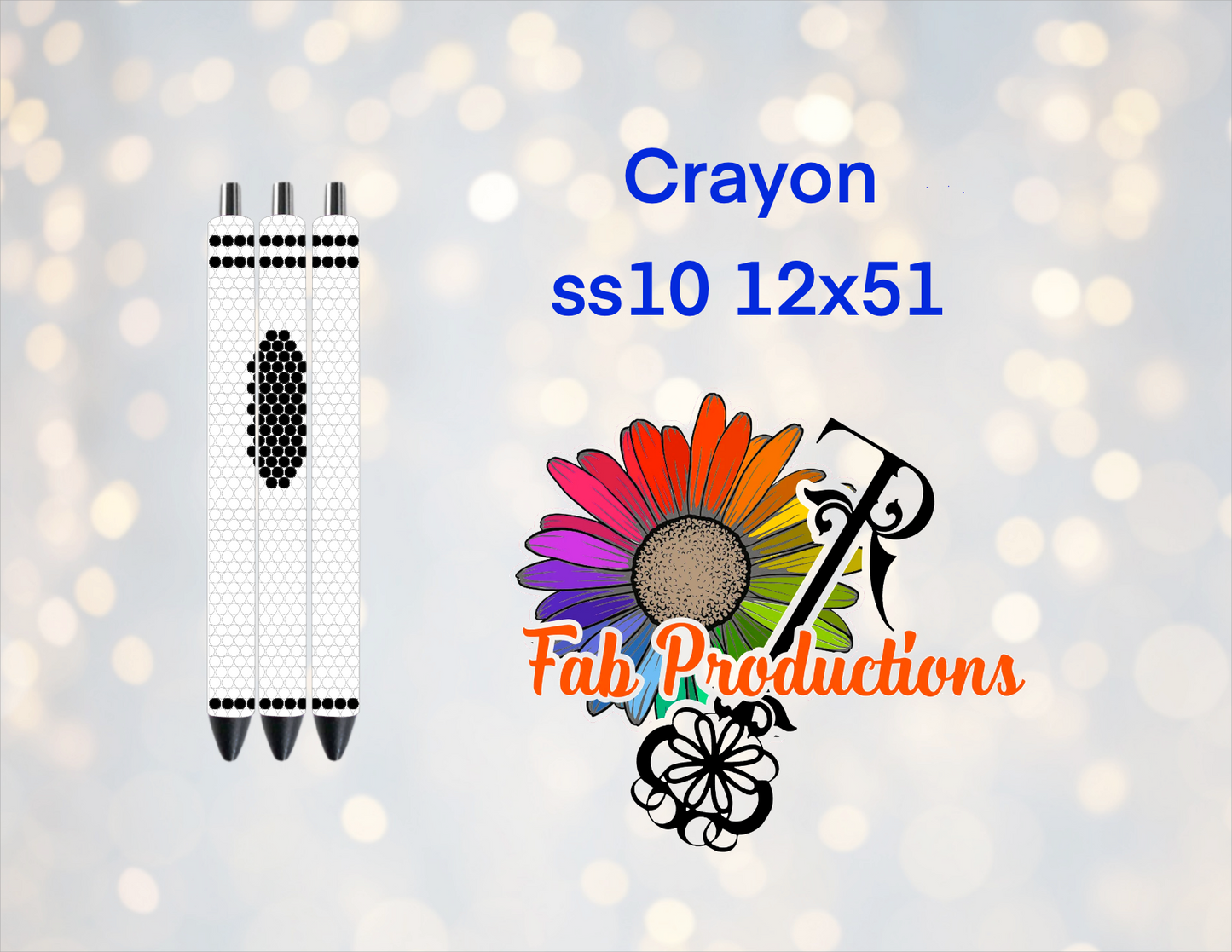 Sublimated Pen with Rhinestone Pattern