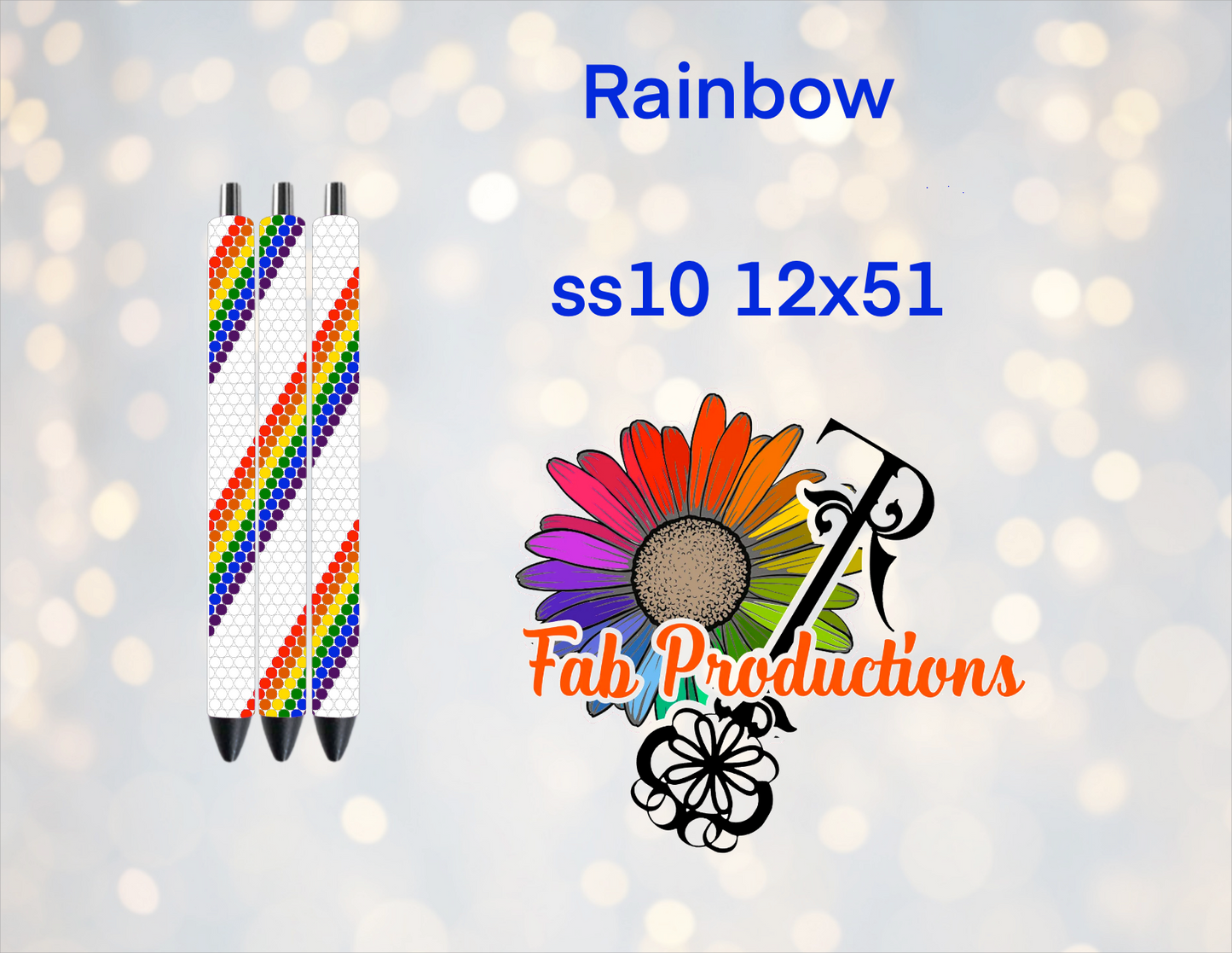 Sublimated Pen with Rhinestone Pattern