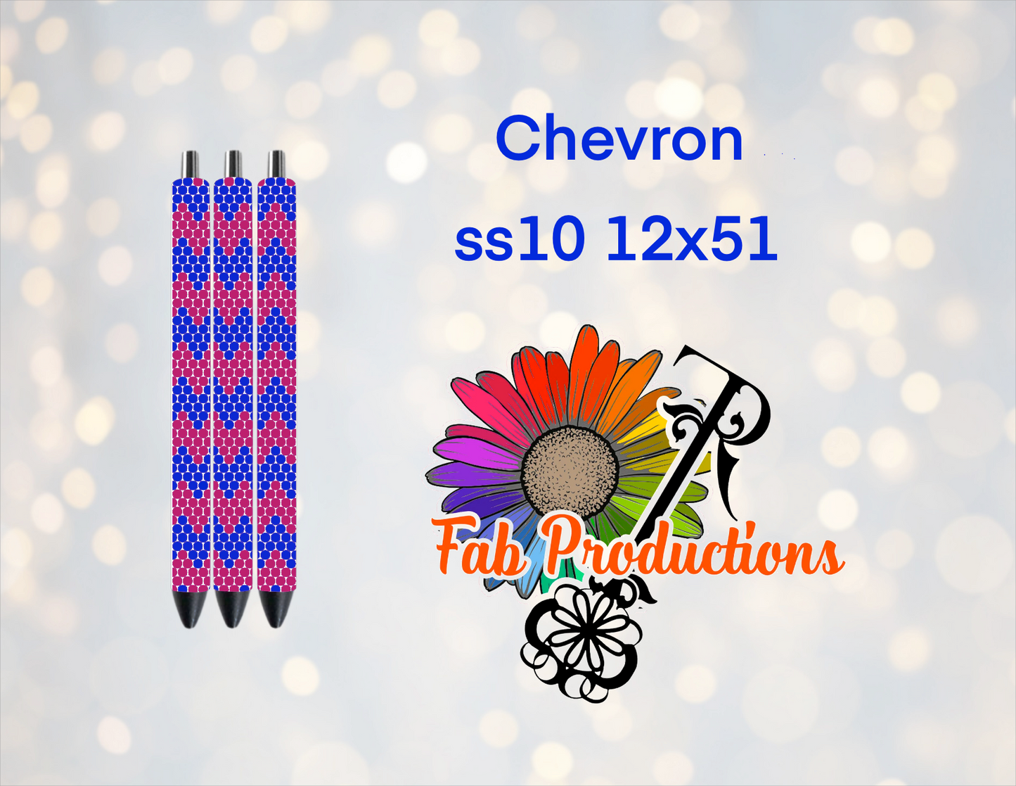 Sublimated Pen with Rhinestone Pattern