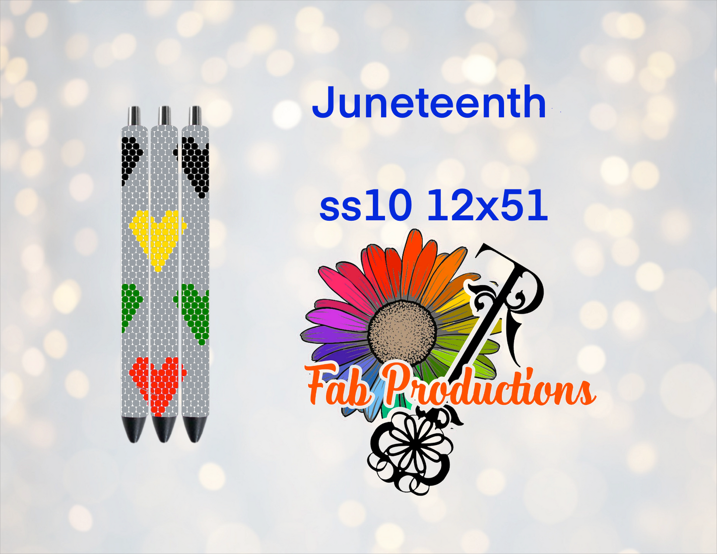 Sublimated Pen with Rhinestone Pattern