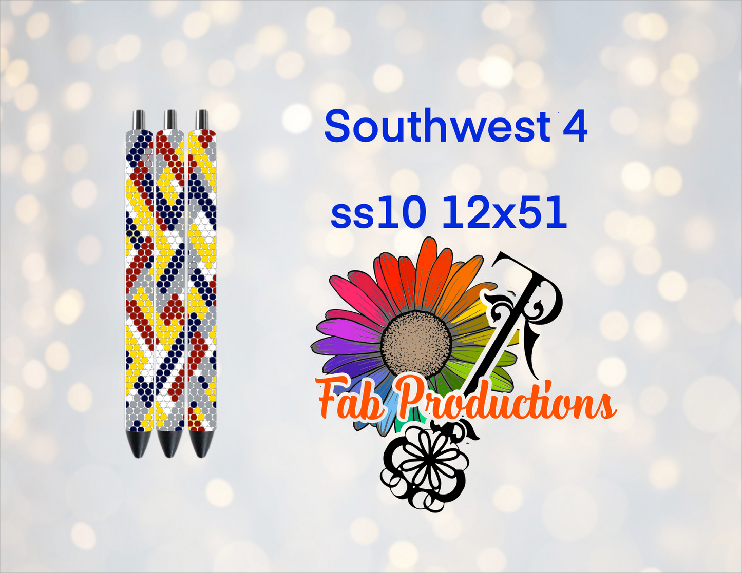 Sublimated Pen with Rhinestone Pattern