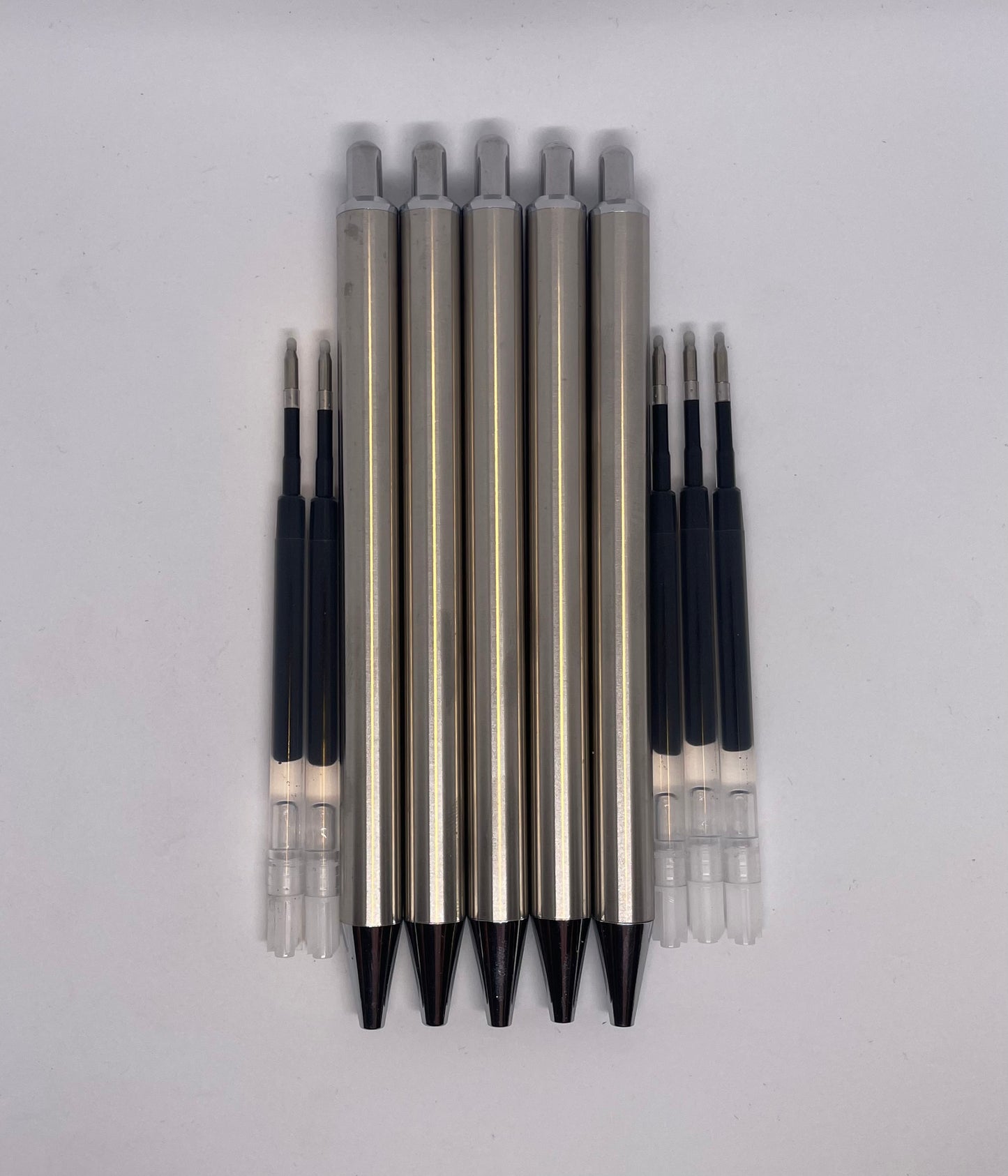 5ct Stainless Steel Pens with refill