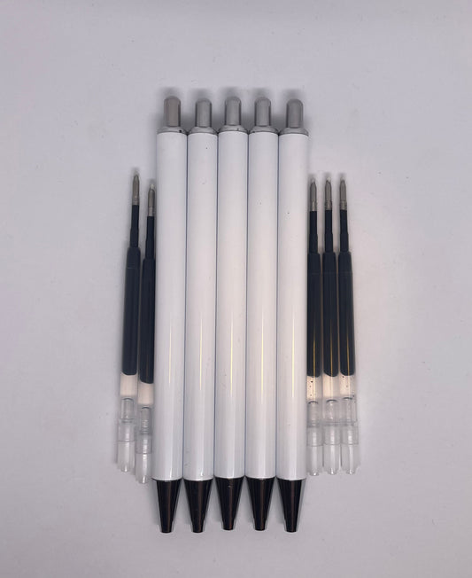 5ct Stainless Steel Pens with refill